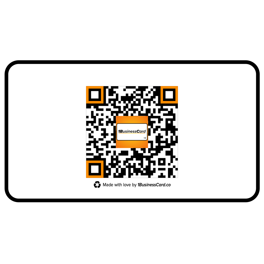 1BusinessCard-NFC Business Card-PVC White-Double Sided Colour Print-Branded-Original